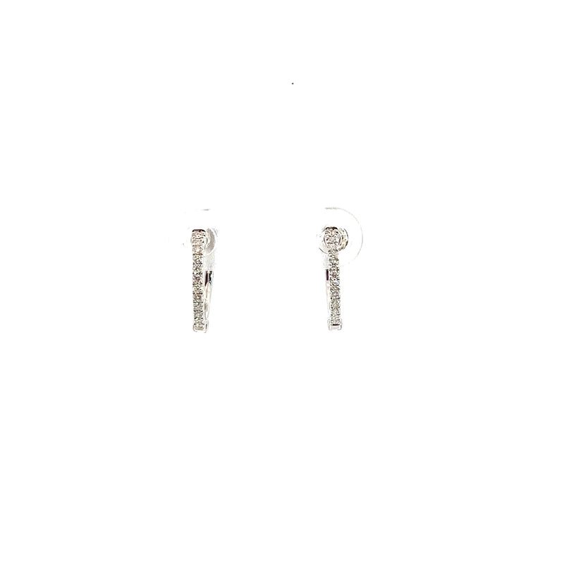 14K WHITE GOLD DIAMOND HUGGIES