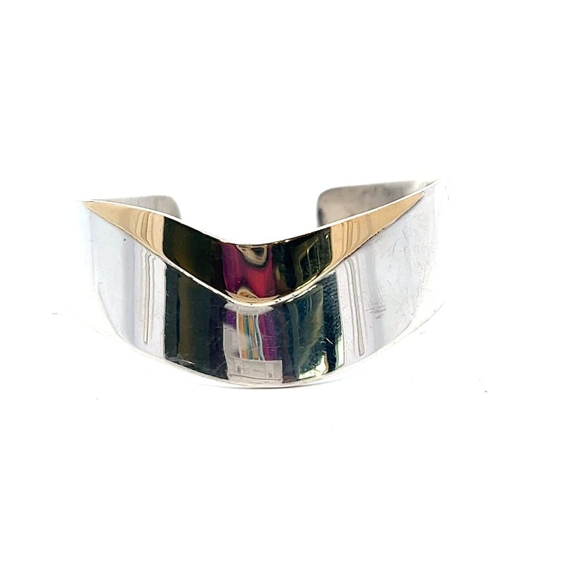 Sterling Silver & 18K Yellow Gold Cuff Bracelet
