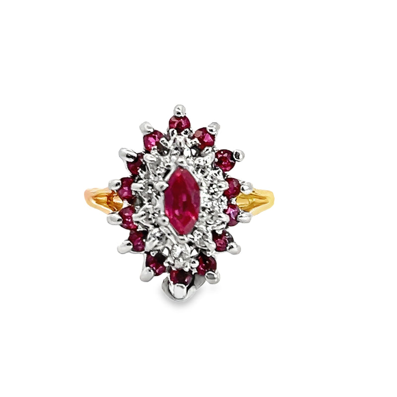 14K YG Ruby & Diamond Ring