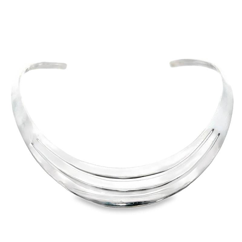 Sterling Silver Multi Row Collar Necklace