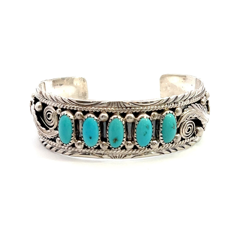 Sterling Silver Native American Turquoise Cuff Bracelet