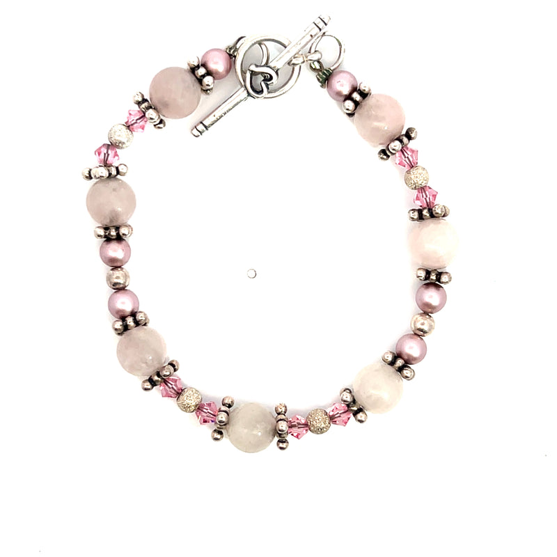 Sterling Silver Gemstone Toggle Bracelet