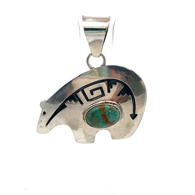 Sterling Silver Turquoise Bear Pendant