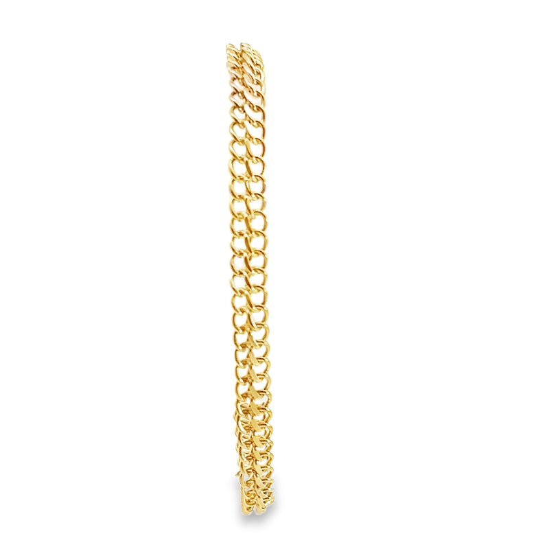 14K YG Double Link Style Bracelet 7.5
