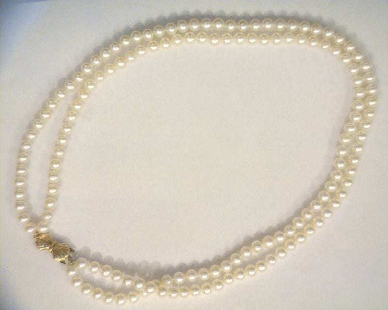 14K YG MIKIMOTO PEARL 2-STRAND