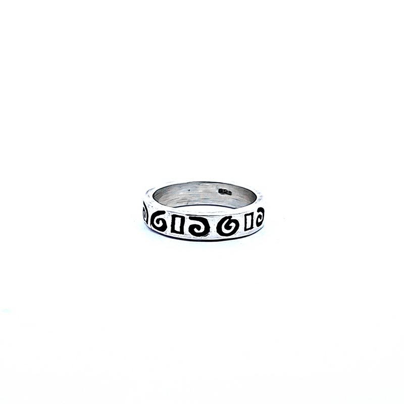 Sterling Silver Geometric Band Size 5