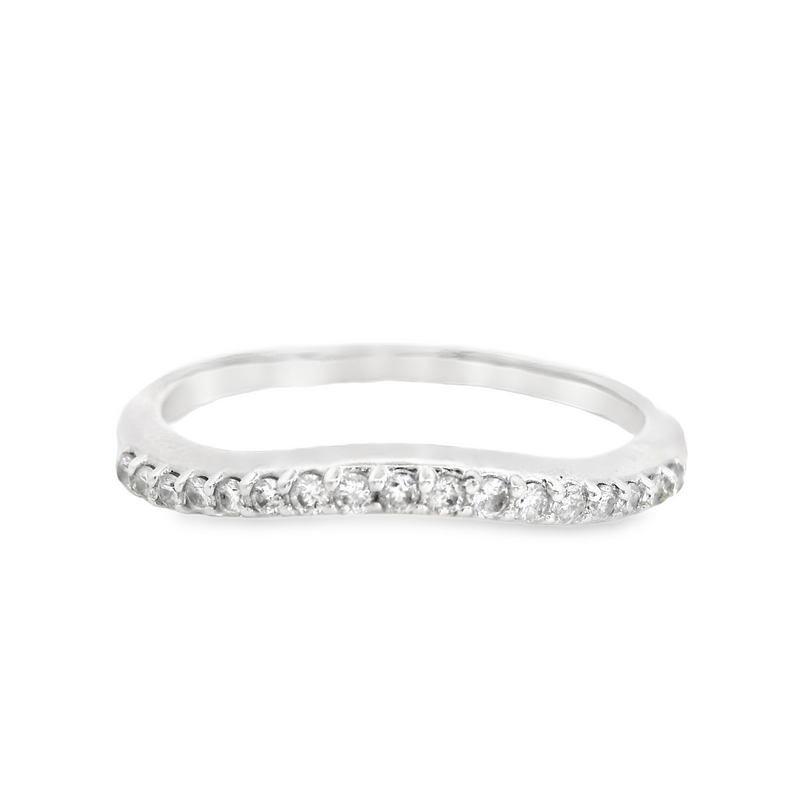 14K WG CURVED DIAMOND BAND