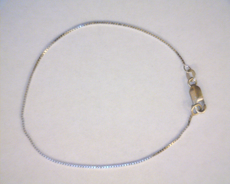 14K WG BOX CHAIN BRACELET 7.5