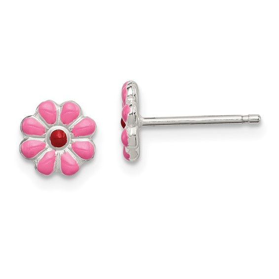 Pink Flower Earrings