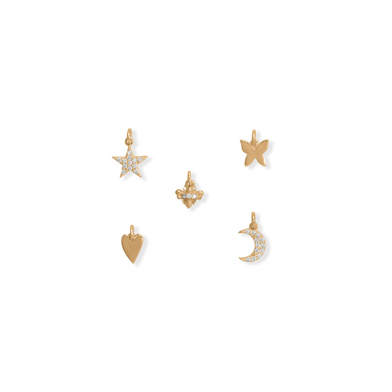 14K Plated CZ Charm MISC