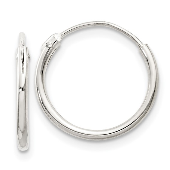 Sterling silver 1.3 mm hoop ea
