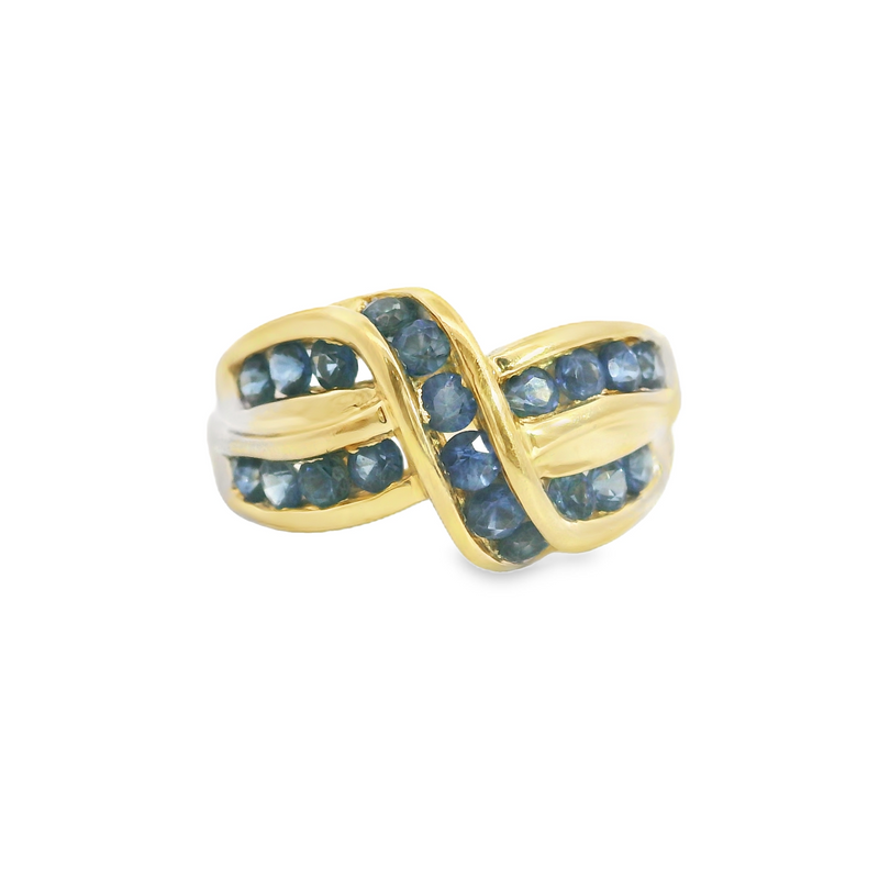 14K YG Blue Sapphire Ring