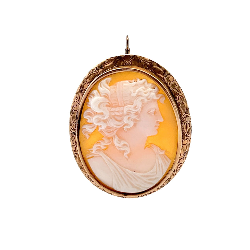 14K RG 1920's Shell Cameo Pin/Pendant