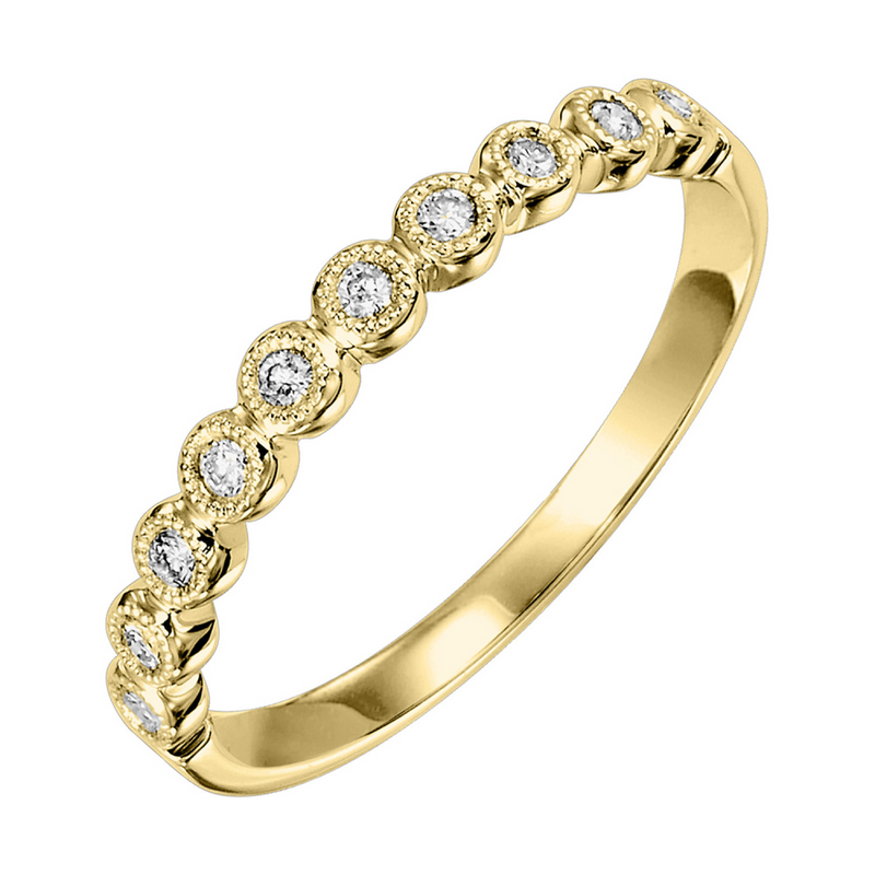 10K YG BEZEL SET DIAMOND BAND