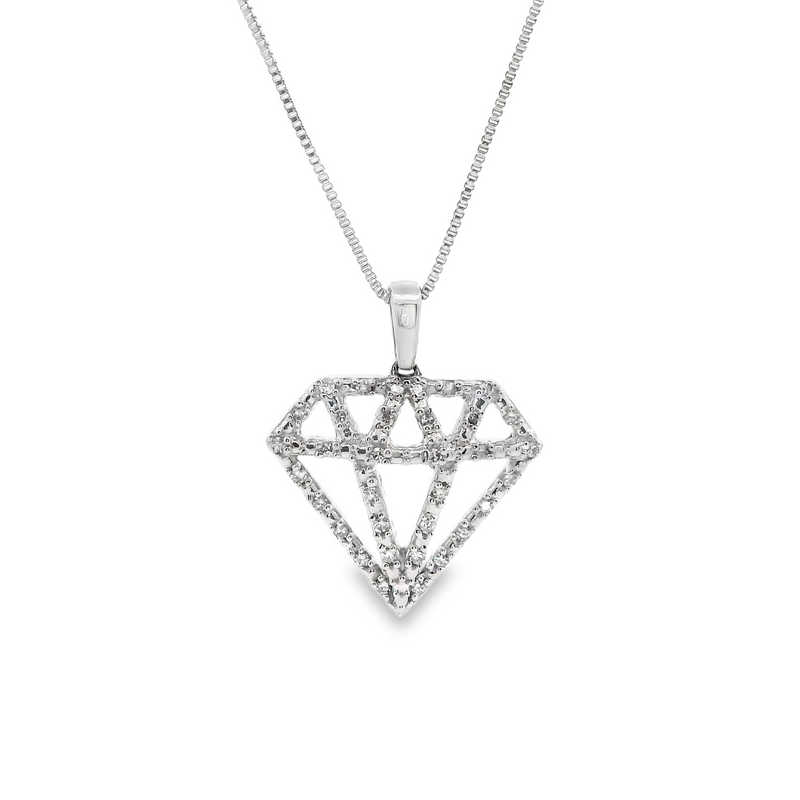 Sterling Silver CZ Pendant with Chain