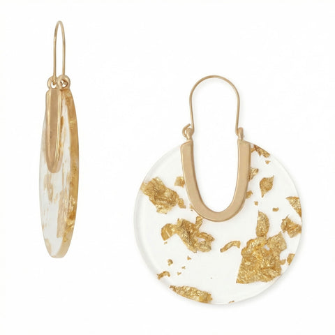 Matte Gold Tone Foil Acrylic Earrings
