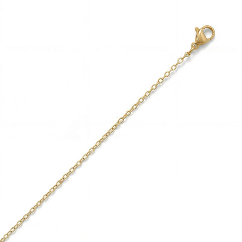 18 Karat Gold PVD Stainless Steel 1.5mm Cable Chain 18