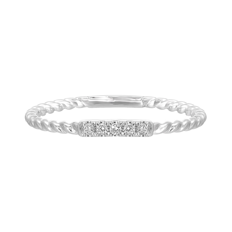 10K WG Diamond Stackable Band