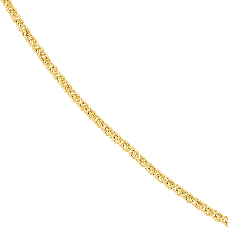 10K YG 0.85mm Adjustable Wheat Chain 16-18