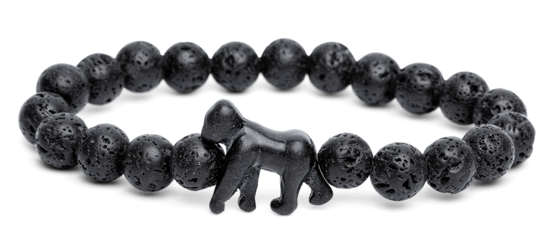 Gorilla Tracking Bracelet in Lava Stone