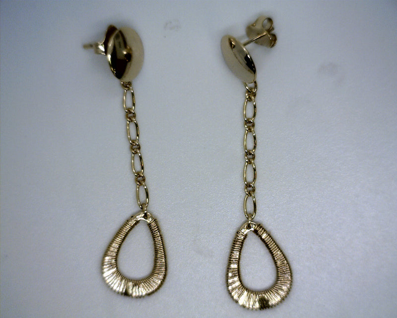 18K YGP Dangle Wire Wrapped Earrings