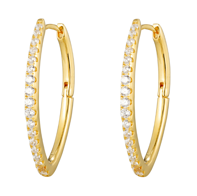 Gold Plated CZ Hoop Earrings