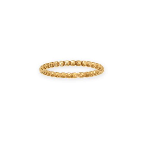 14 Karat Gold Plated Beaded Band