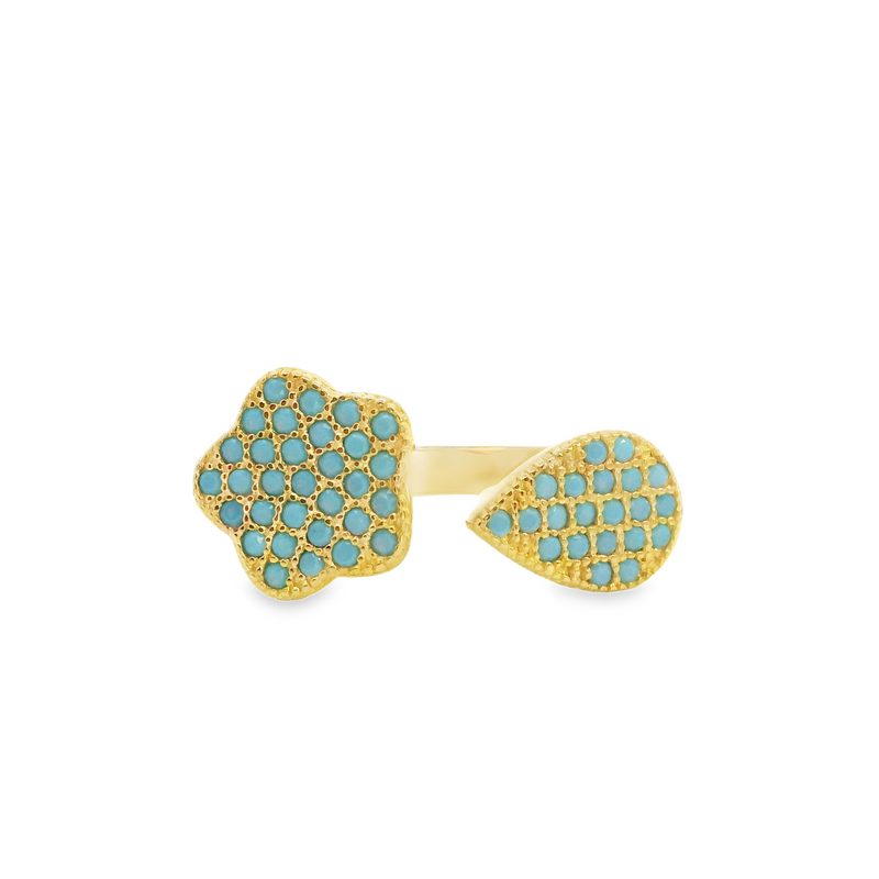 Gold Plated Turquoise Stone Ring