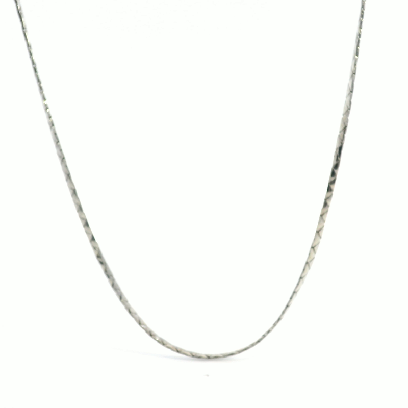 Sterling Silver Flat Diamond Cut Chain 18