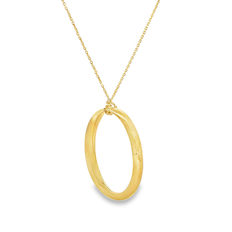 Gold Plated Sterling Silver Oval Pendant