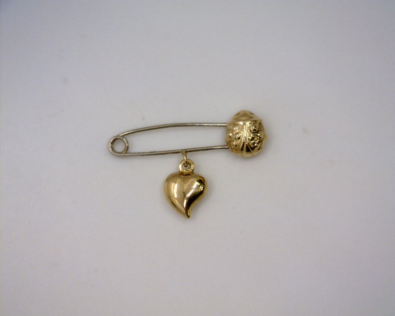 14K YELLOW GOLD LADYBUG & HEAR