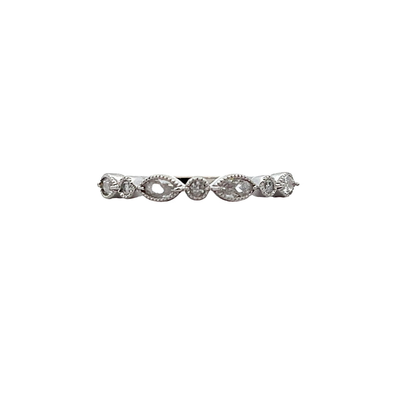 10K WG White Sapphire & Diamond Ring