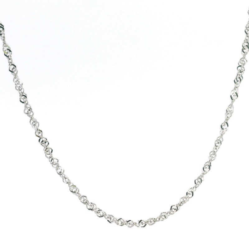14K WG Loose Rope Chain 17.5