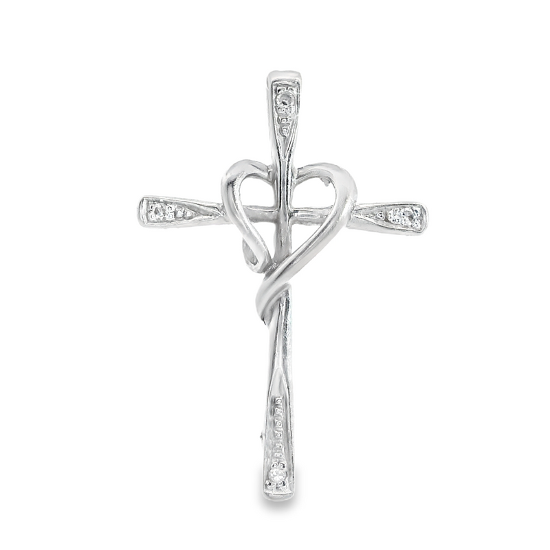 10K WG Diamond Cross Pendant