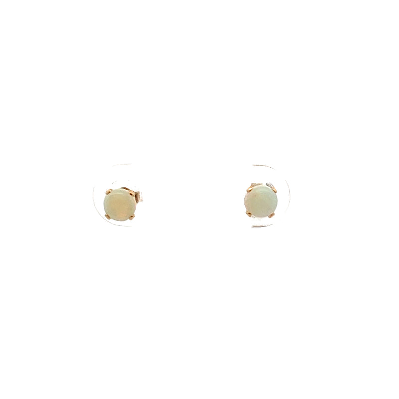 14K YG 5.0MM Opal Stud Earrings