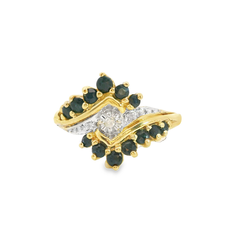 14K YG Sapphire & Diamond Ring