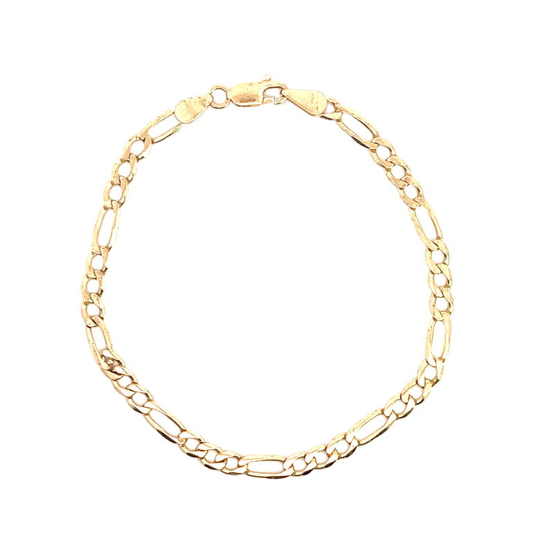 14K YG Figaro Link Bracelet