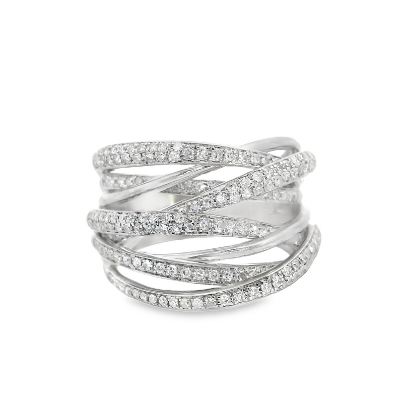 14K WG Effy Criss Cross Diamond Band