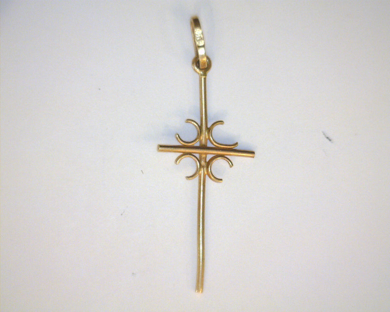 14K YG SKINNY CROSS 0.6 GRAMS