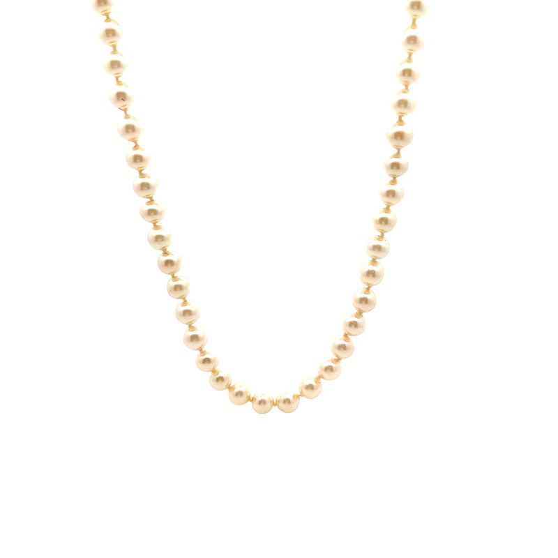 Sterling Silver Faux Pearl Necklace 14