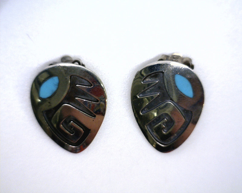 Sterling Silver Turquoise Clip on Earrings