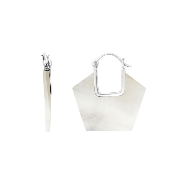 Sterling Silver Earring With Mother Of Pearl
