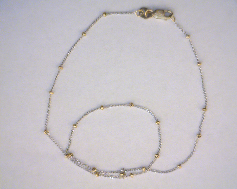 14K TT ANKLET 12