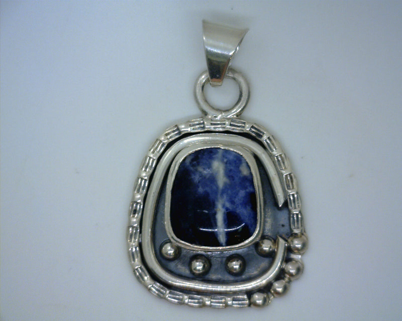 STERLING SILVER BLUE SODALITE PENDANT