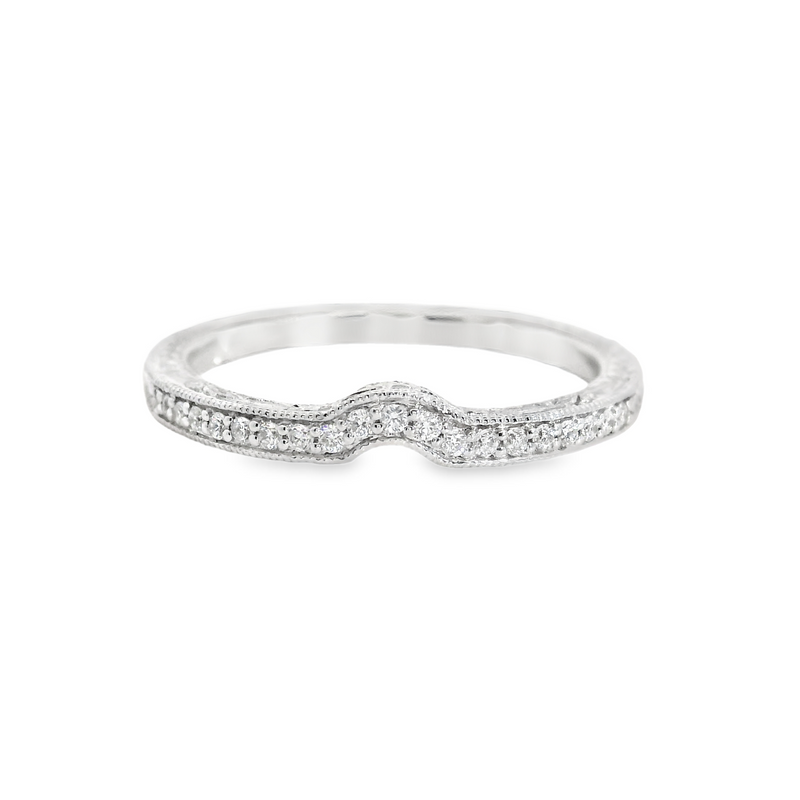 18K WG CURVED DIAMOND BAND