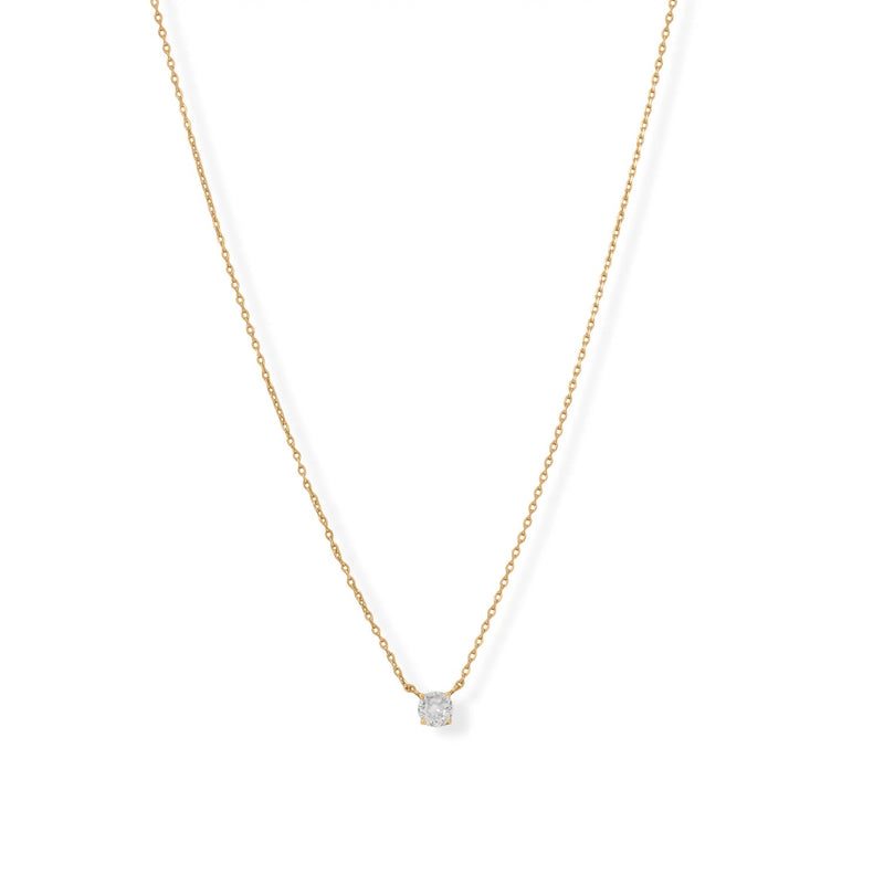 14 Karat Gold Plated 5mm CZ Necklace