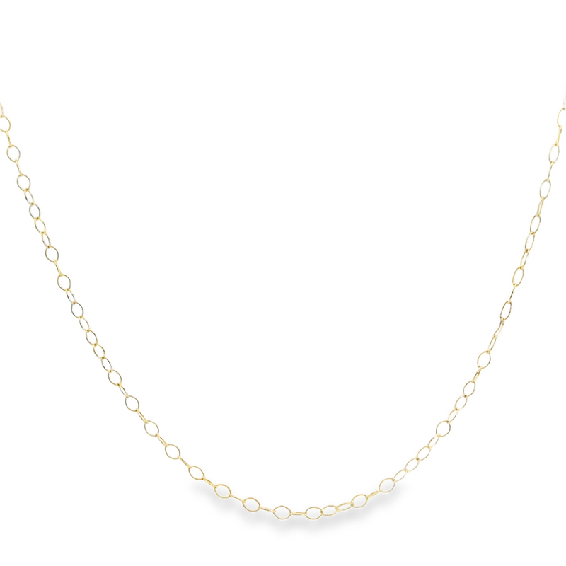 14K YG Open Link Cable Chain 15