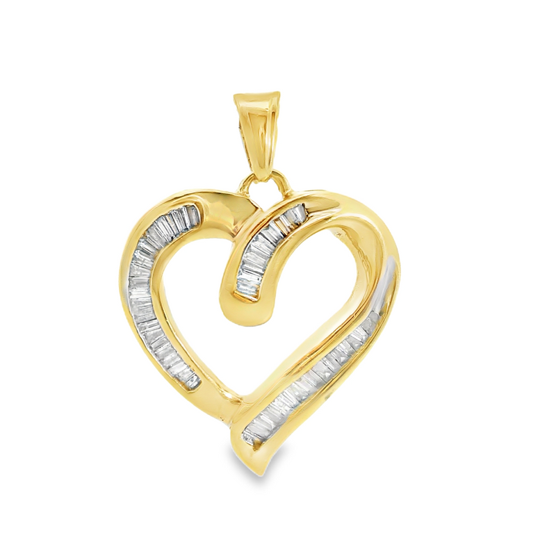 14K YG Diamond Heart Pendant 0