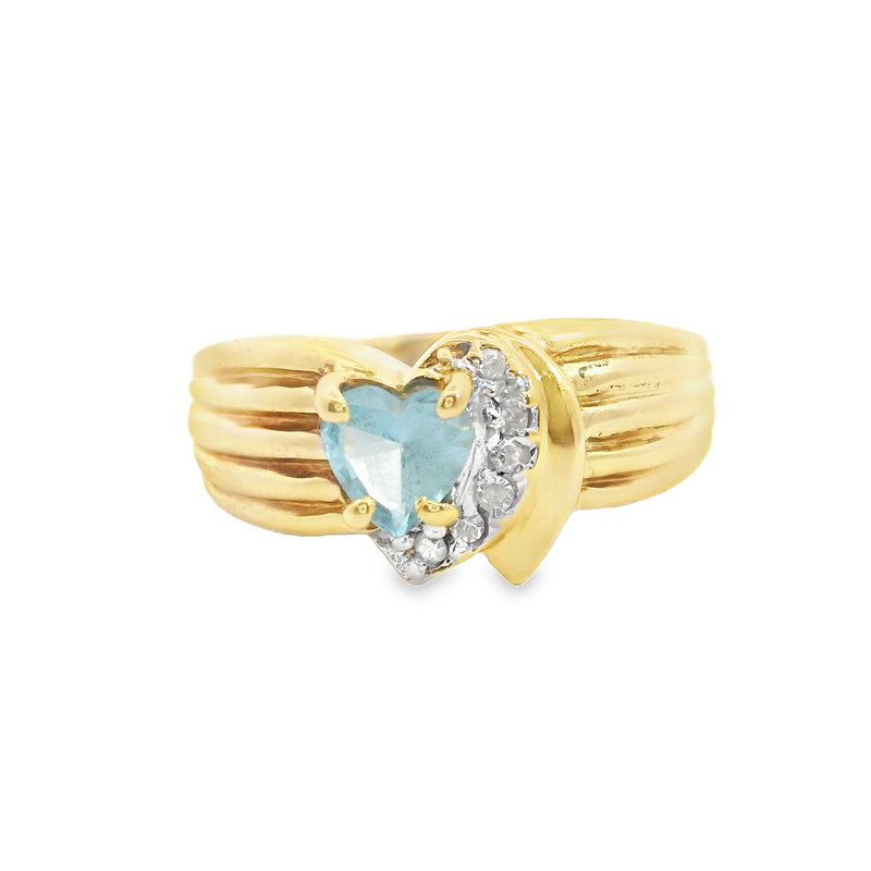 10K YG Blue Topaz Ring