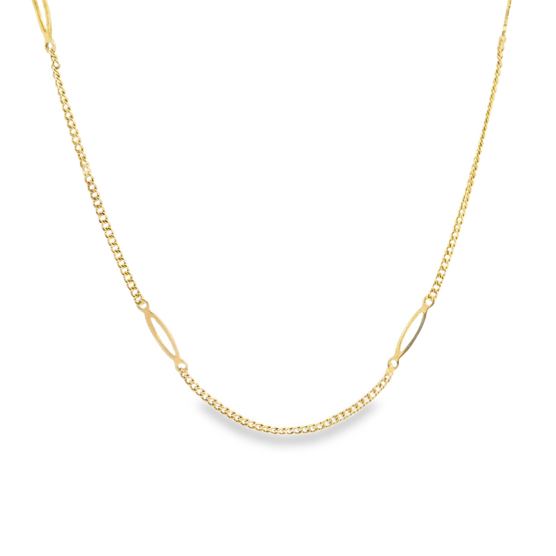 14K YG Fancy Link Chain 16